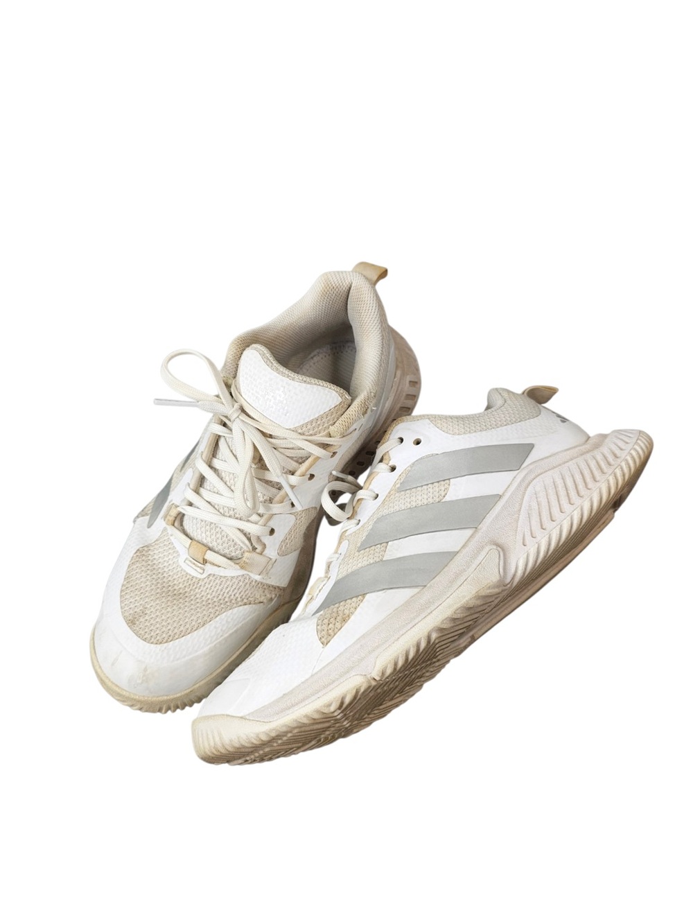 Adidas Womens Court Team Bounce 2.0 Volleyball Shoes White Silver Size 7.5